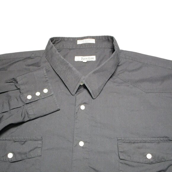 Foxfire Men's Size - 5XT Black Long Sleeve Button Up Shirt - Picture 1 of 5